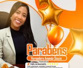 A Câmara Municipal de Senador José Porfírio parabeniza a vereadora Ananda Souza pela passagem de seu aniversário, celebrado neste dia 30 de maio.
